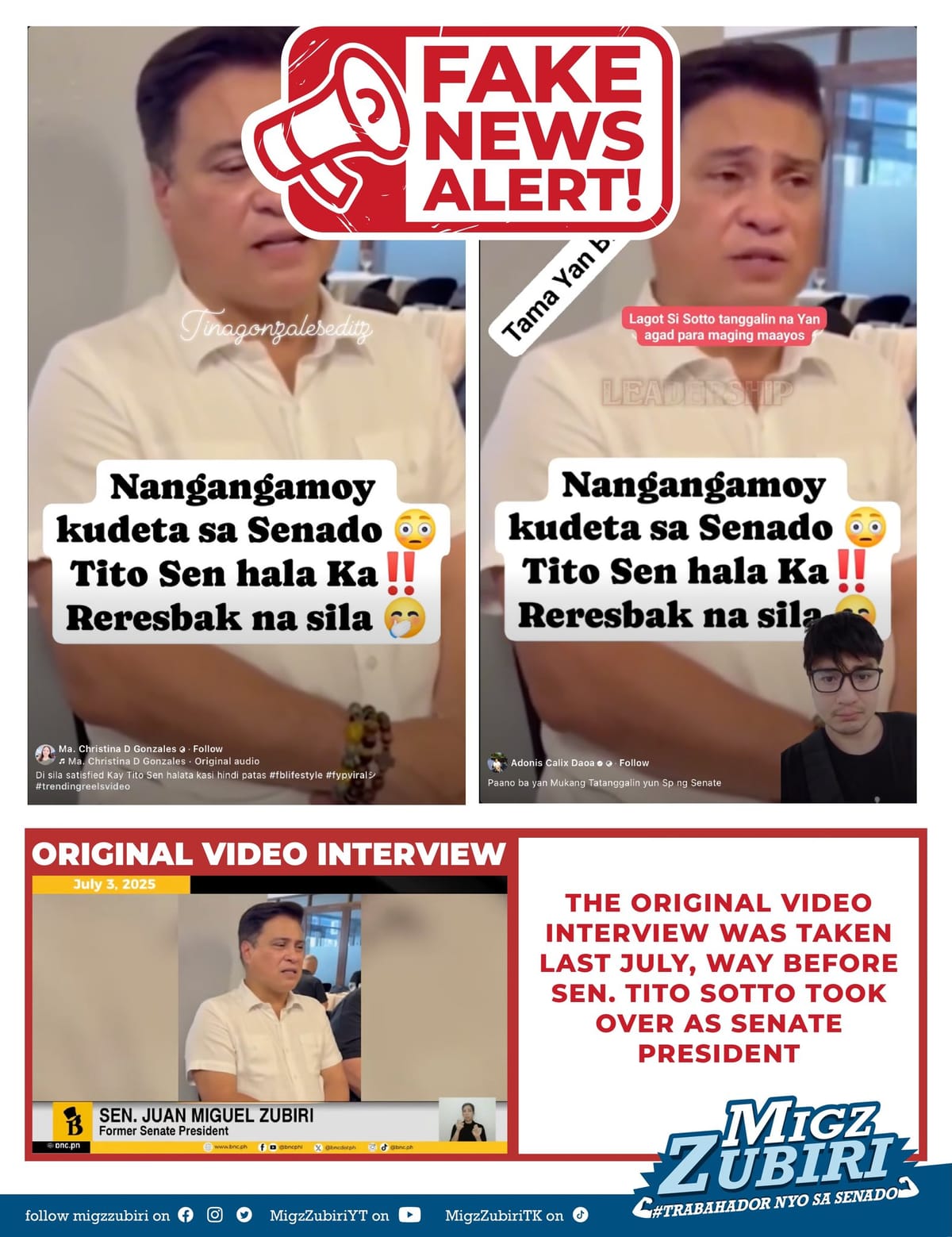 Zubiri dismisses alleged Senate coup plot as fake news